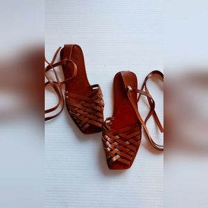 Zara Genuine Leather Rome Sandals